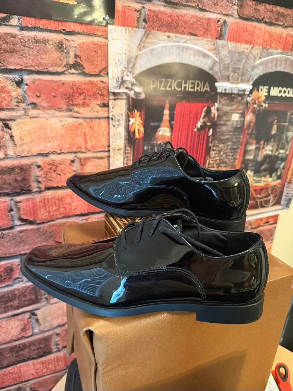 Joseph Abboud Men's Black Patent leather Tuxedo Shoes